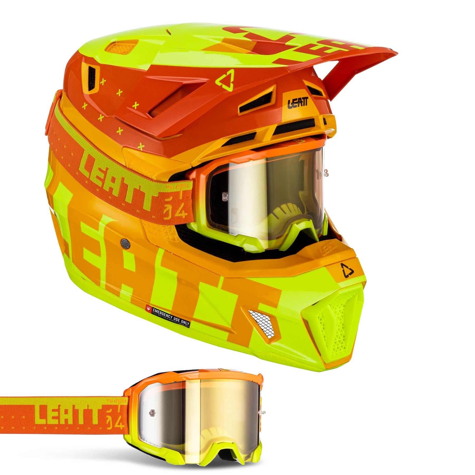 Leatt 2024 Helmet Moto 7.5 V23 Citrus with 4.5 Goggles & Helmet Bag